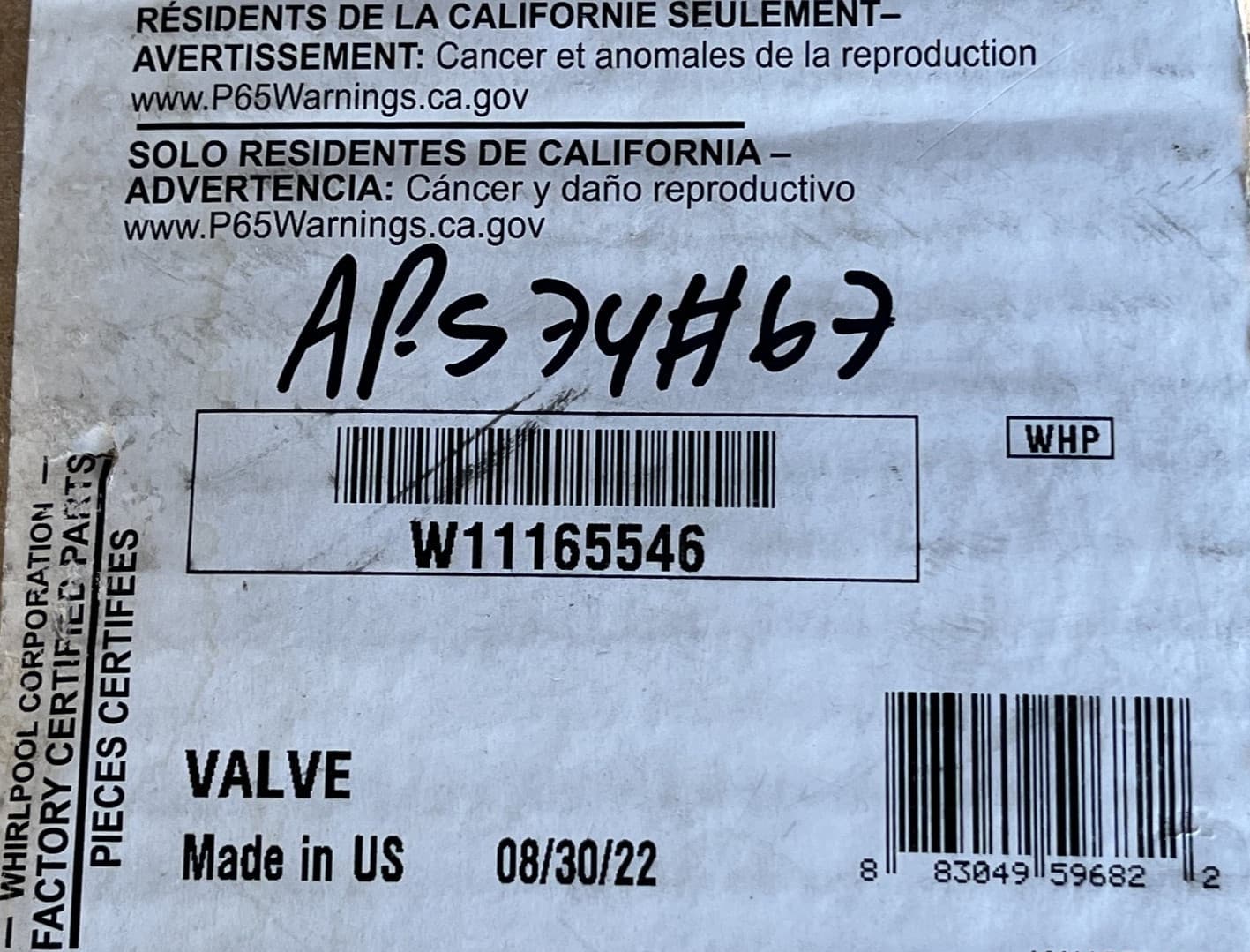 W11165546  OEM Whirlpool Washer Water Inlet Valve New Genuine — thumbnail 6