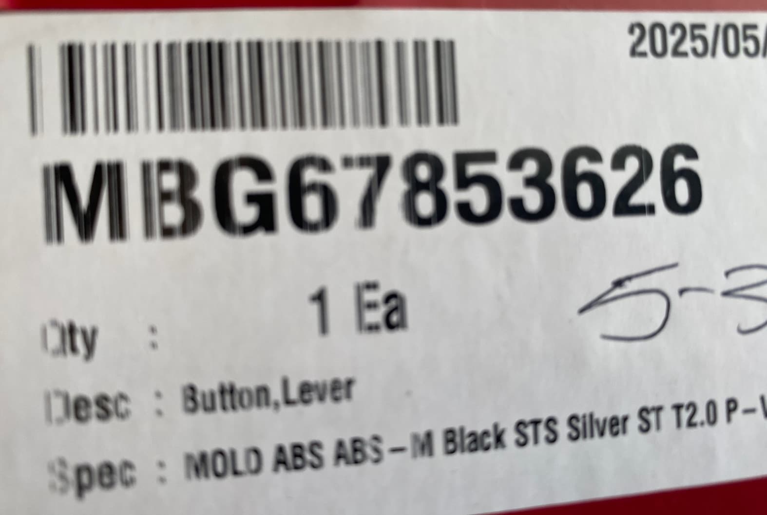 MBG67853626 OEM LG Refrigerator  Lever Button New Genuine — thumbnail 3