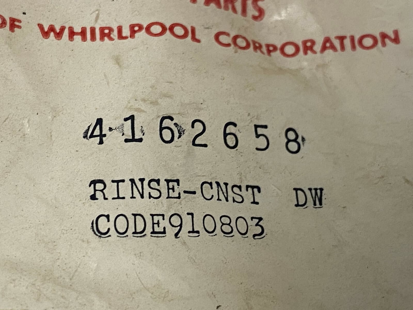 Genuine OEM Whirlpool Rinse Cnst 4162658 — thumbnail 2
