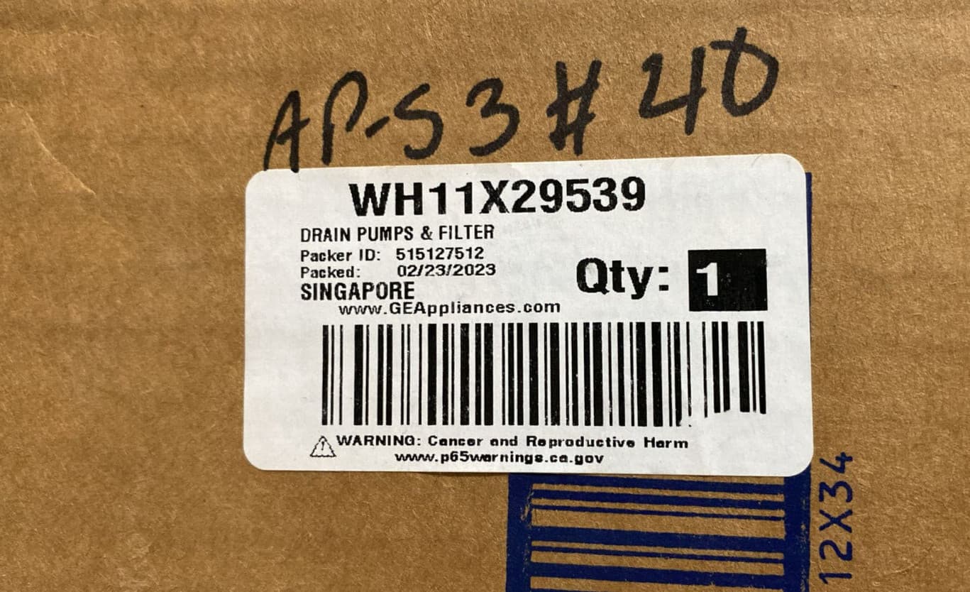 New Genuine OEM GE Washer Drain Pumps & Filter WH11X29539 — thumbnail 9