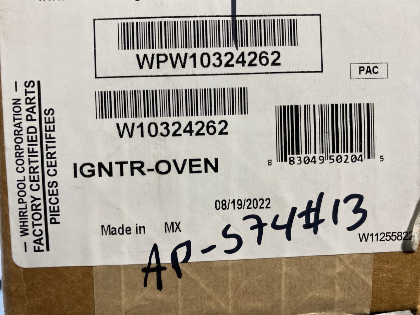 New Genuine OEM Whirlpool Oven Range Bake Igniter W10324262 WPW10324262 — thumbnail 3