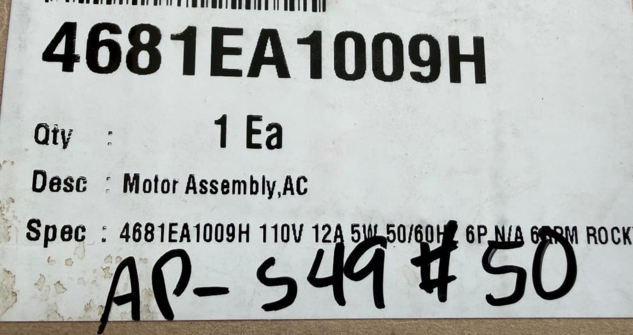 4681EA1009H 4681EA1009C 4681EA1009K OEM LG Washer Clutch Motor New Genuine — thumbnail 3