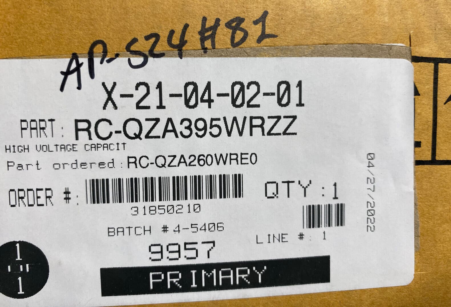 RC-QZA395WRZZ  OEM Sharp High Voltage Capacitor New Genuine — thumbnail 3