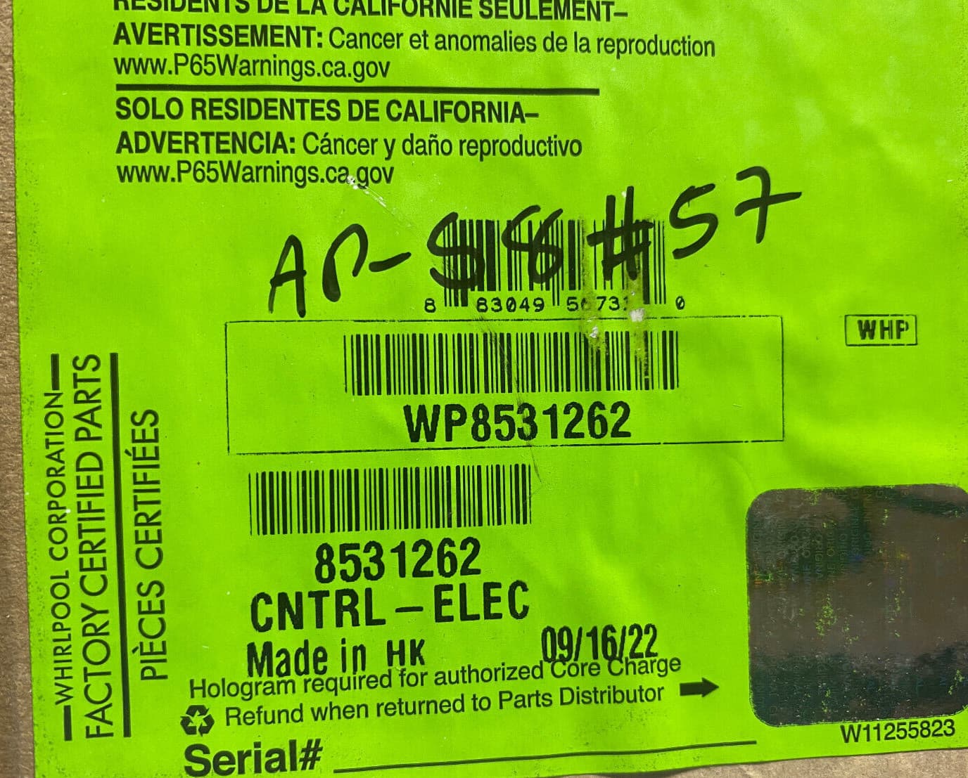 New Genuine OEM Whirlpool Dishwasher Electronic Control Board 8531262 WP8531262 — thumbnail 4