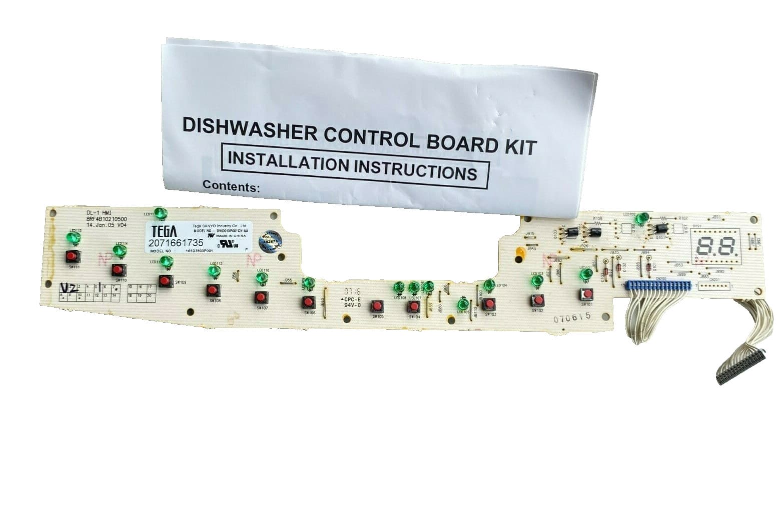 165D7803P001 OEM GE Dishwasher Control Board Genuine