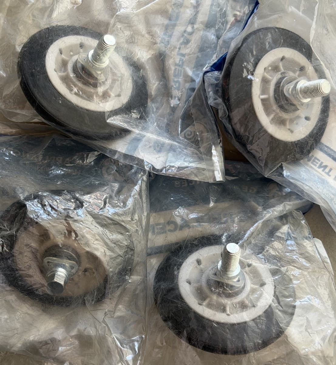 WE03X10016 OEM GE Dryer Drum Support Roller ( Set 4) New Genuine