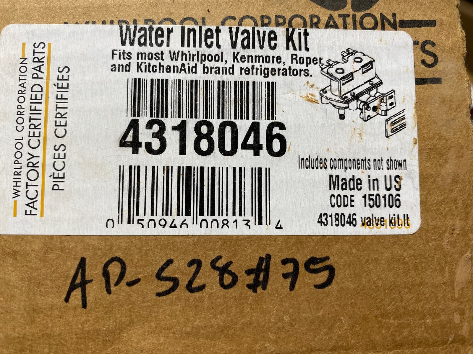 4318046  NEW OEM Genuine Whirlpool Refrigerator Water Inlet Valve Kit — thumbnail 11