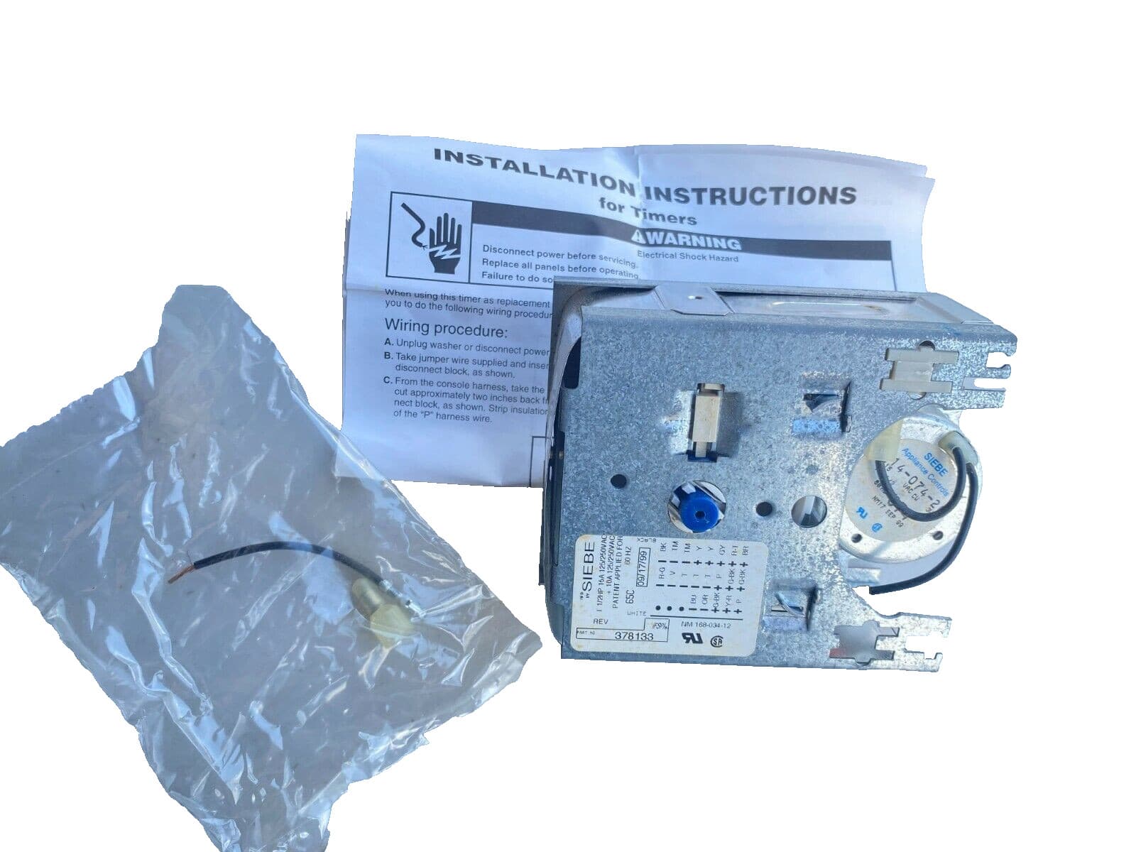 New Genuine OEM Whirlpool Waher Timer Kit 378133