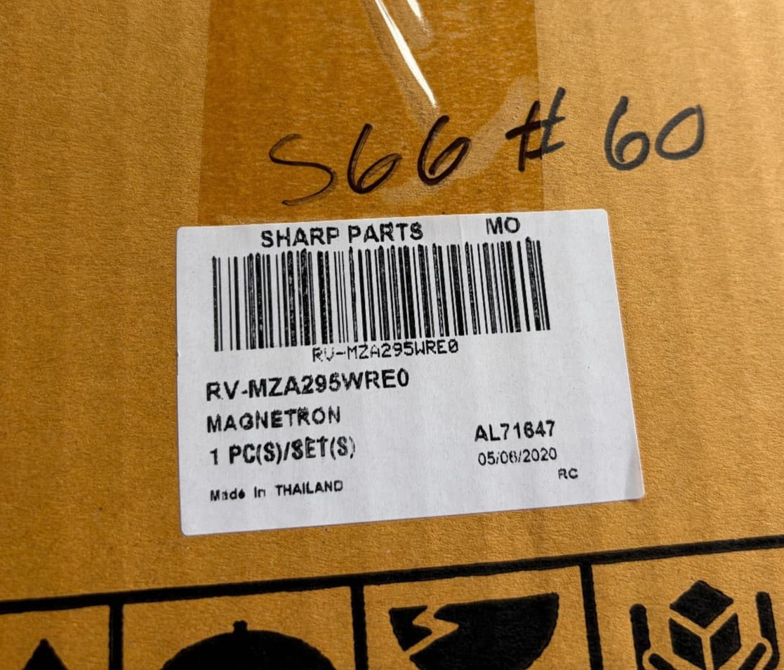 RV-MZA295WRE0 OEM Sharp Microwave Magnetron  New Genuine — thumbnail 6