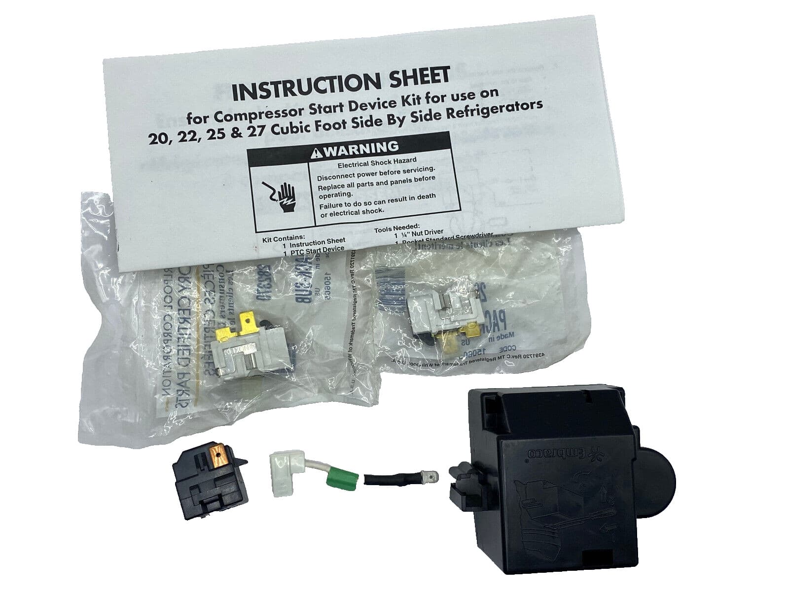 8201799 OEM Whirlpool Refrigerator Compressor Start Relay Kit  NEW Genuine — thumbnail 6