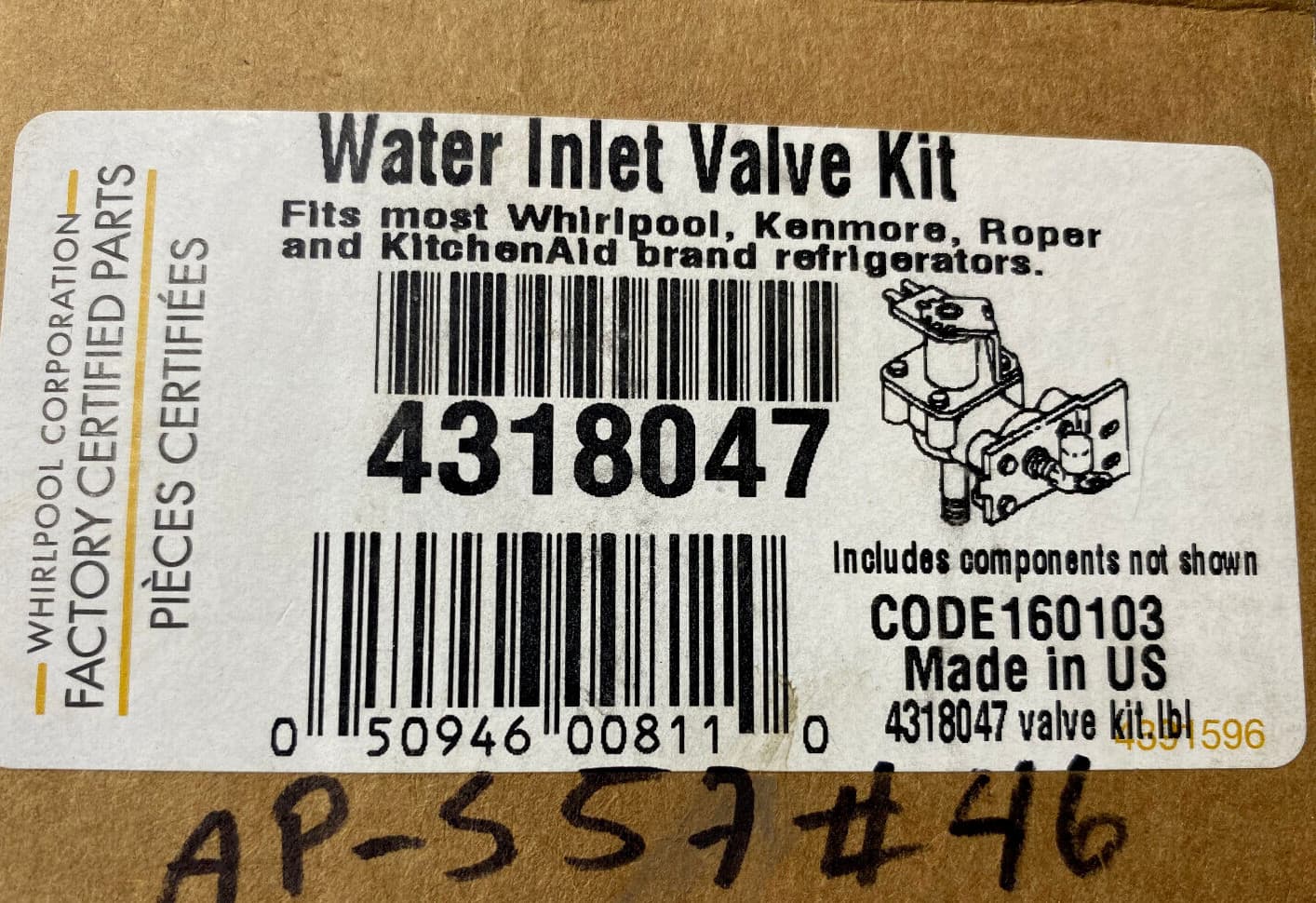 NEW Genuine Whirlpool Refrigerator Water Inlet Valve 4318047 — thumbnail 16