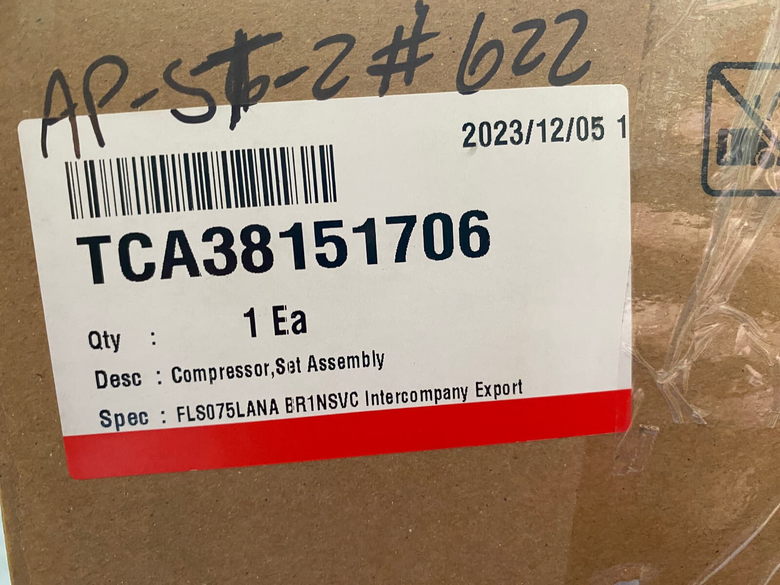 New Genuine OEM LG Kenmore Refrigerator Compressor FLS075LANA TCA38151706 — thumbnail 5