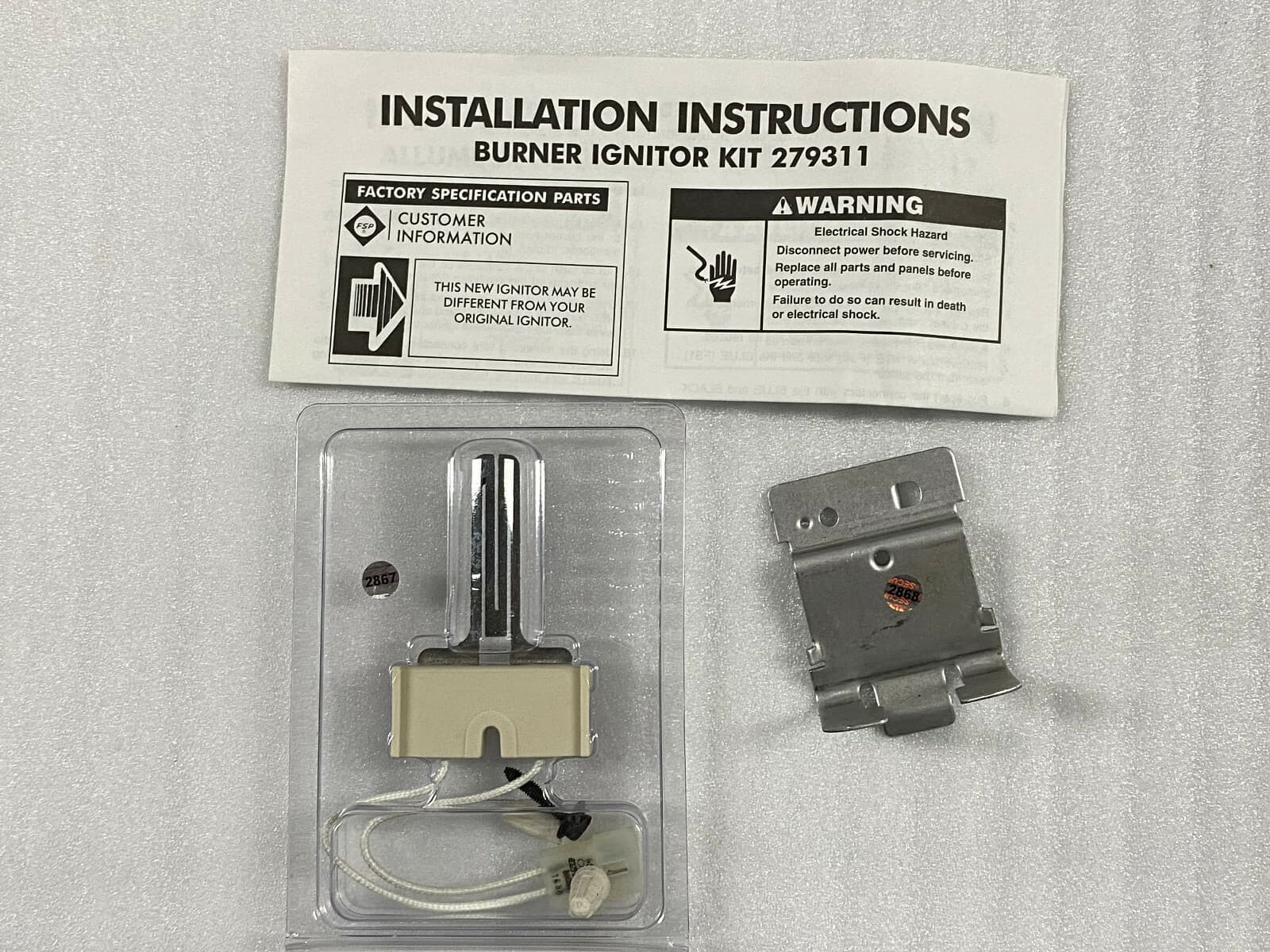 279311 OEM Whirlpool Dryer Burner Igniter Kit New Genuine — thumbnail 3