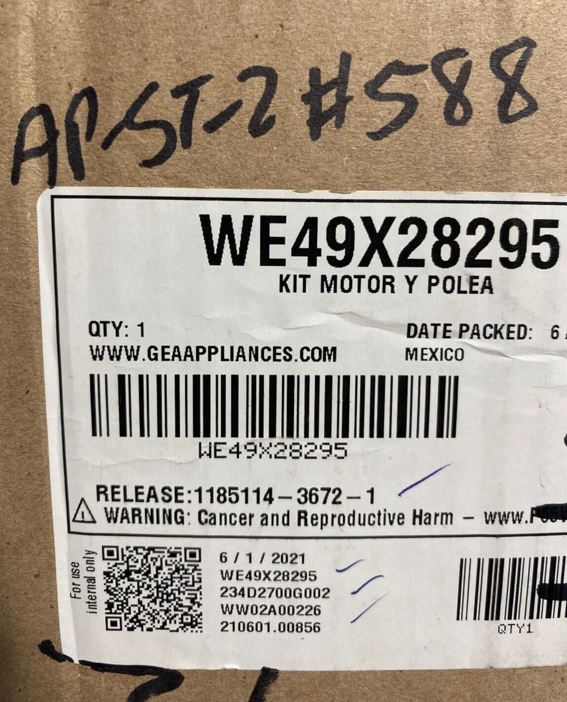 New Genuine OEM GE Dryer Drive Motor GTD72EBPN0DG  WE49X28295 — thumbnail 9