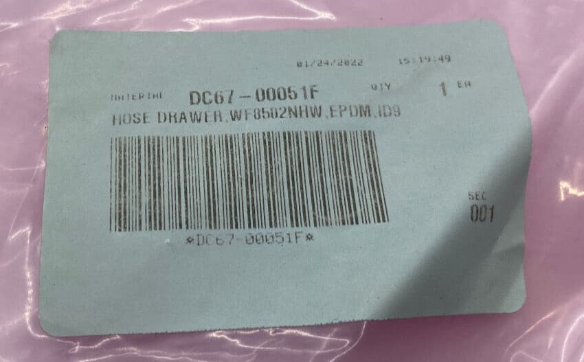 New Genuine OEM Samsung Washer Dispenser Inlet Hose DC67-00051F — thumbnail 2