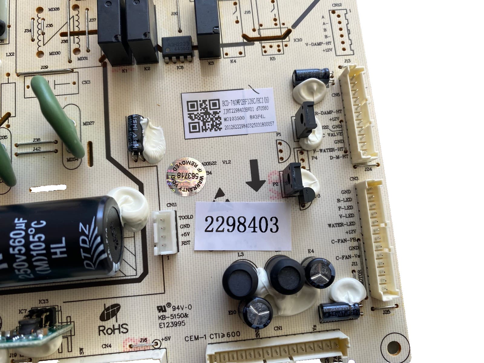 K2298403 OEM Hisense Refrigerator Main Control Board HRF266N6CSE New Genuine — thumbnail 2