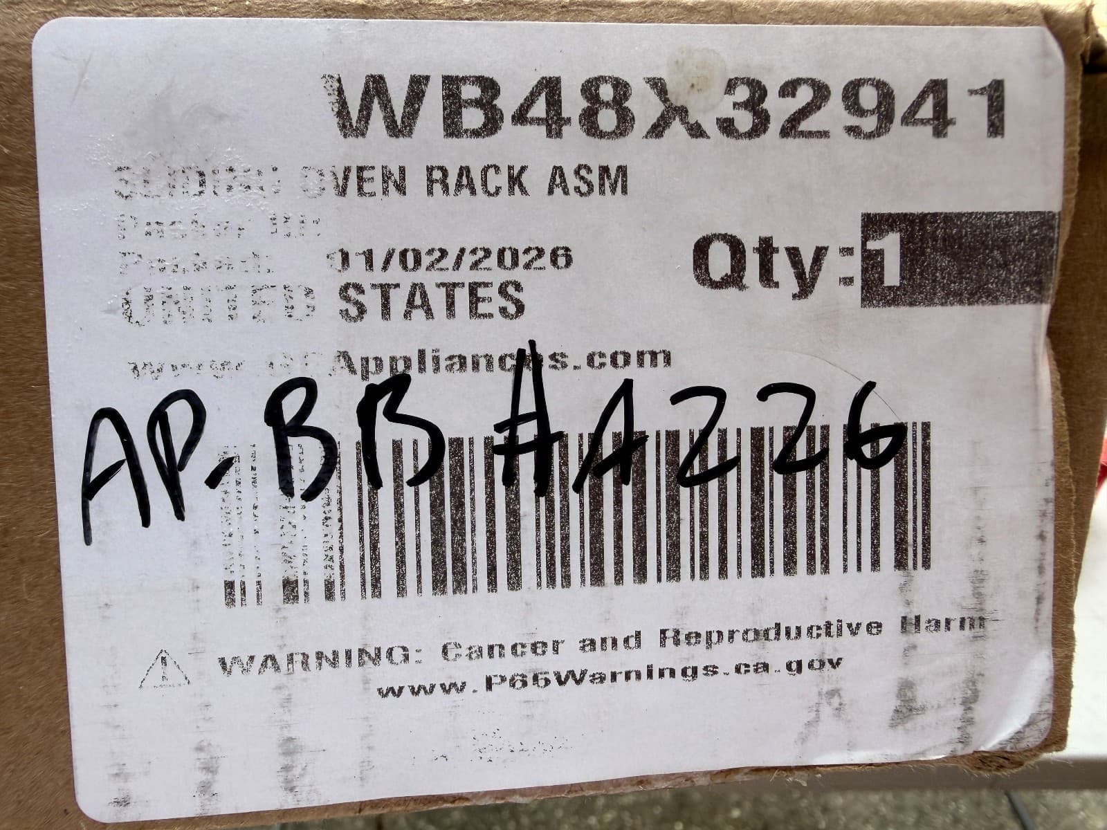 WB48X32941 OEM GE Oven Sliding Rack Assembly With Glide Rails New Genuine — thumbnail 2