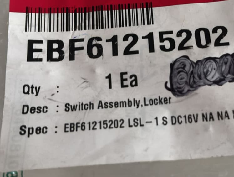 EBF61215202  OEM LG Washer Switch Assembly New Genuine — thumbnail 4