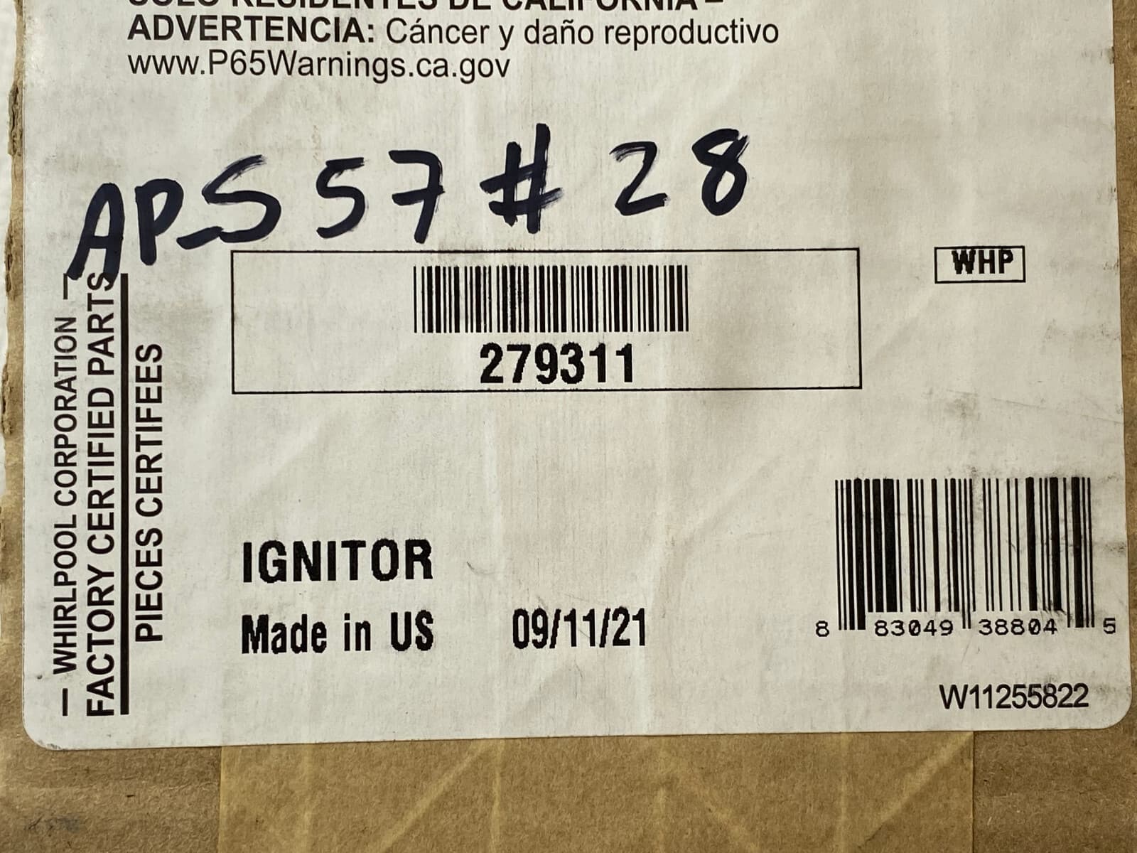279311 OEM Whirlpool Dryer Burner Igniter Kit New Genuine — thumbnail 18