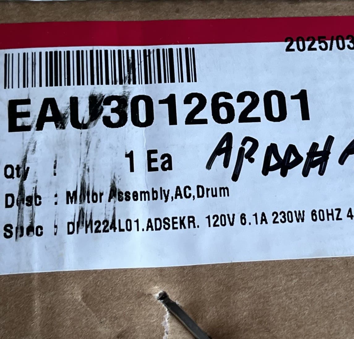 EAU30126201 OEM LG Drive Motor Assembly New Genuine — thumbnail 6