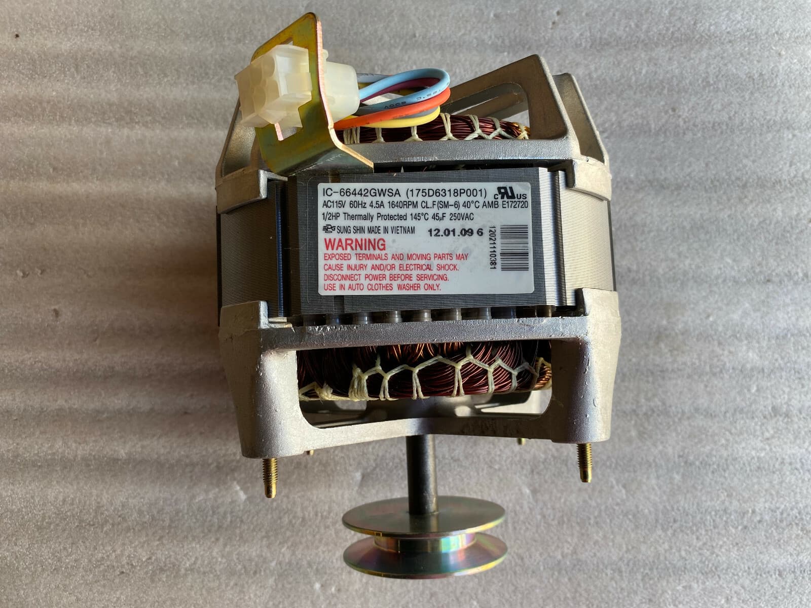 New Genuine OEM GE Washer Drive Motor 1 SPEED PSC 1/2 HP WLSR2000G2WW WH20X10063 — thumbnail 2