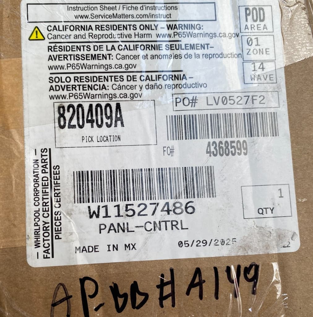W11527486 New OEM Whirlpool Range Control Panel – Genuine – Verify Part Number — thumbnail 8