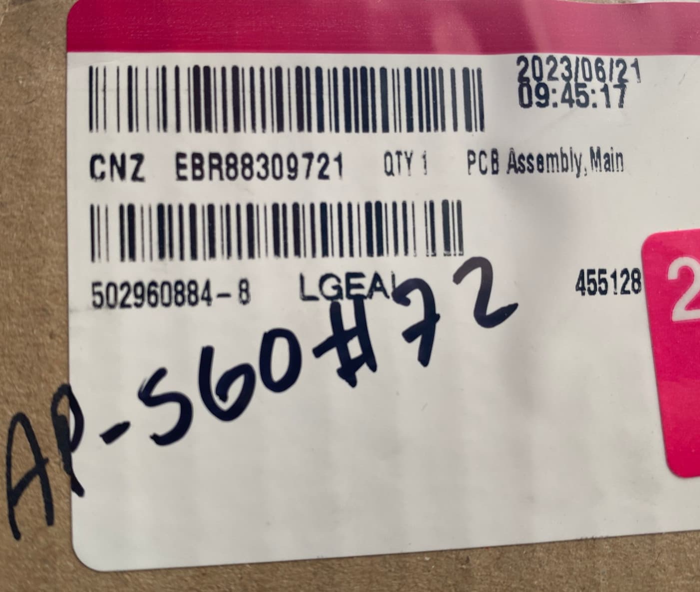 EBR88309721 OEM LG Refrigerator Main Control Board Assembly New Genuine — thumbnail 4