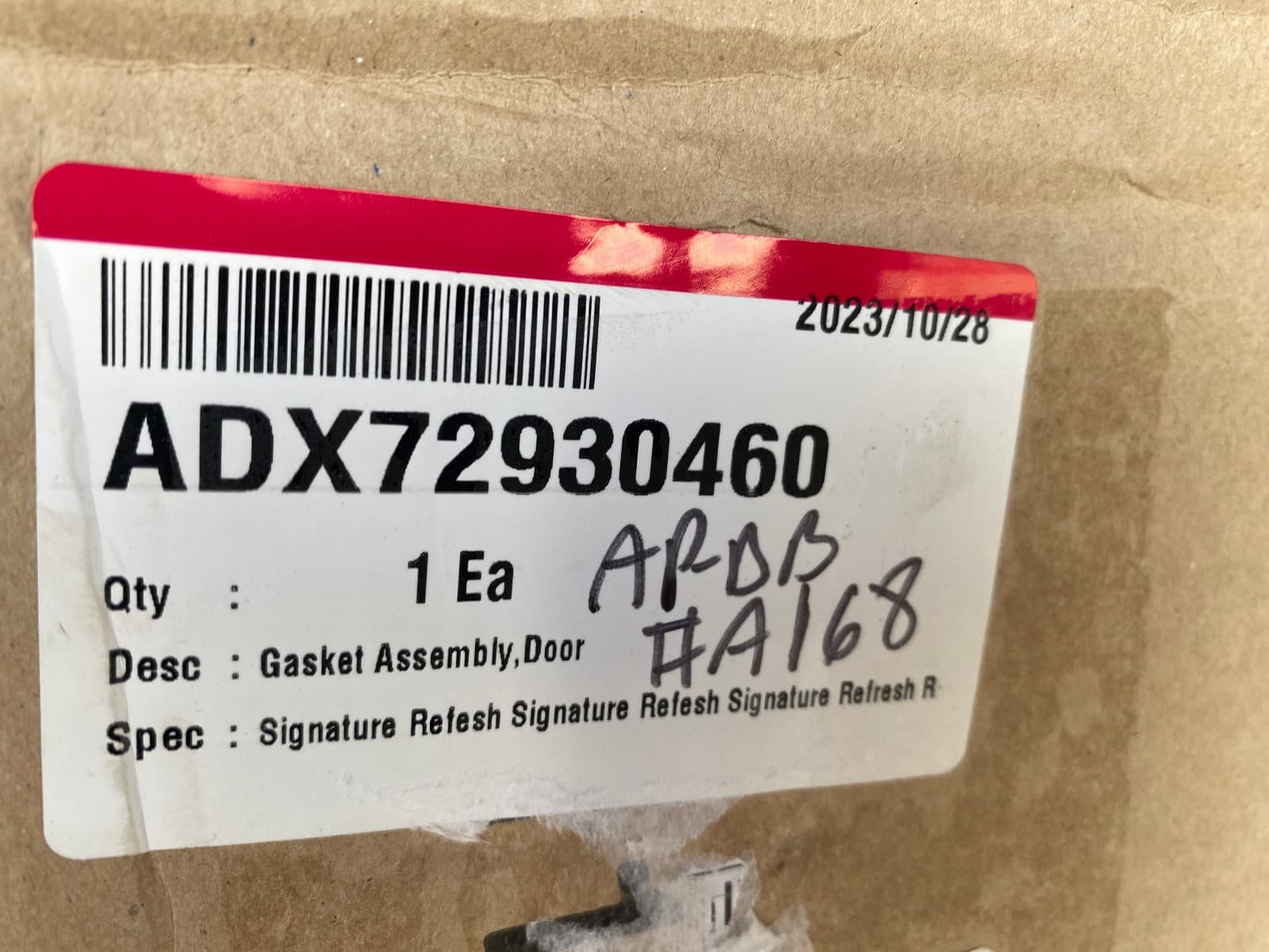 New Genuine OEM LG  Refrigerator Door Gasket LFCS31626S/00  ADX72930460 — thumbnail 2