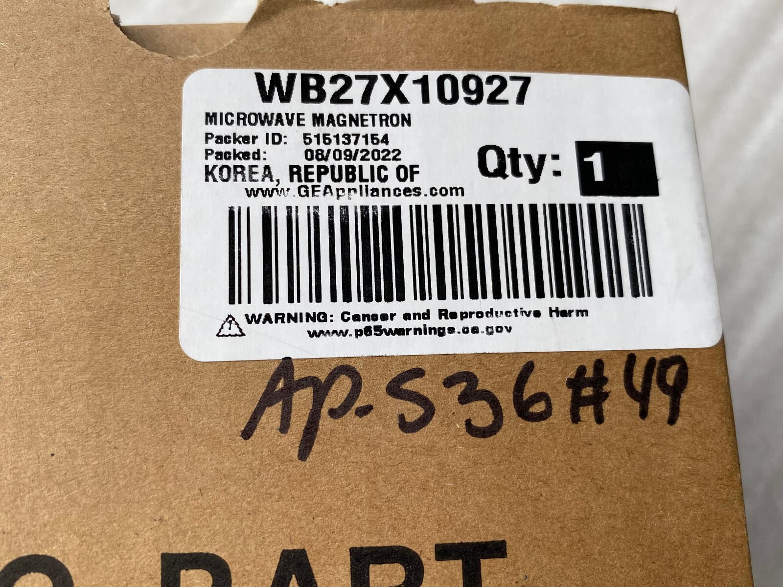 New Genuine GE Microwave Magnetron WB27X10927 — thumbnail 15