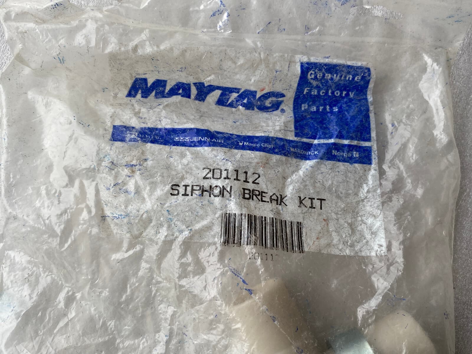 New Genuine Maytag Washer Drain siphon Break Kit 201112 — thumbnail 2