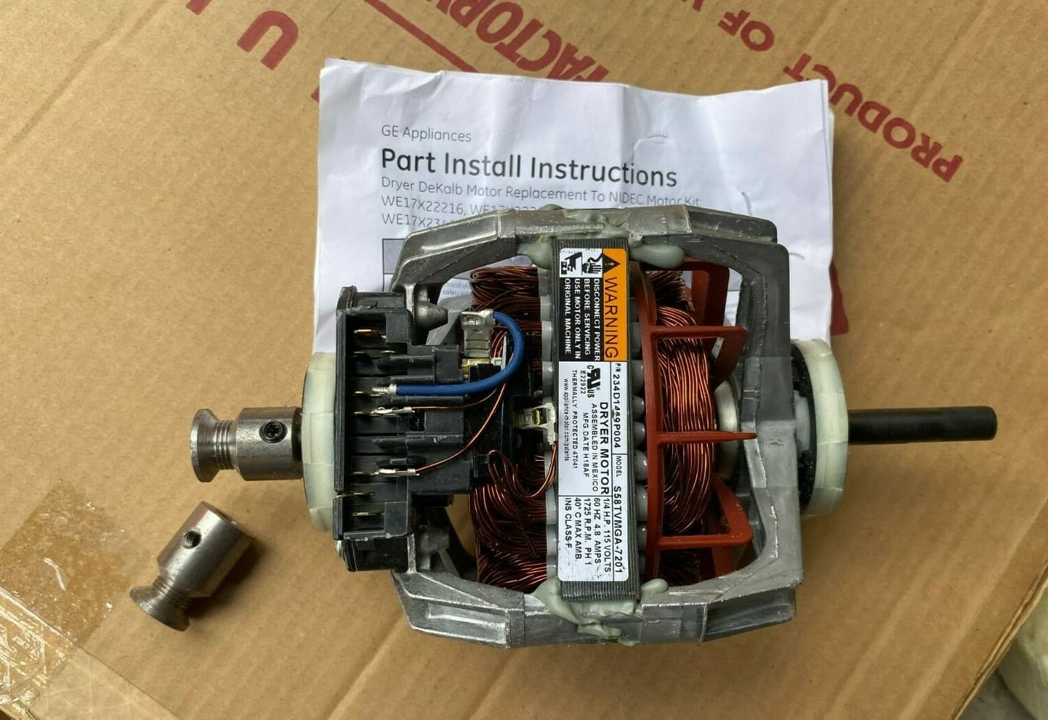 Genuine OEM GE Dryer Motor Kit DBXR453EV0WW  WE17X10010 — thumbnail 4