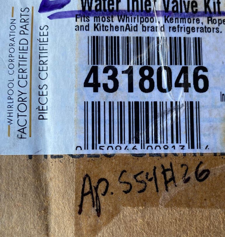 4318046  NEW OEM Genuine Whirlpool Refrigerator Water Inlet Valve Kit — thumbnail 10