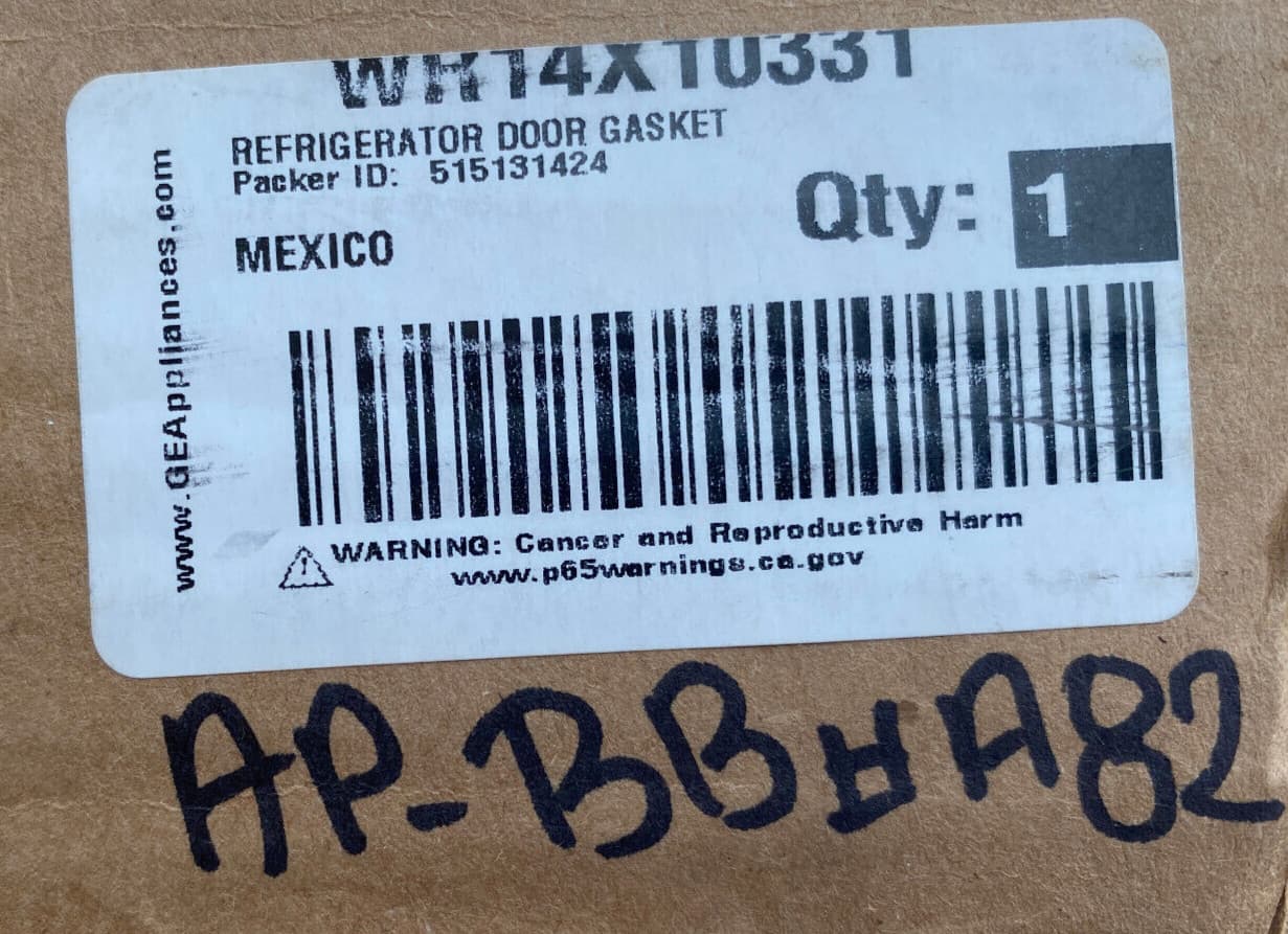 New Genuine OEM GE Refrigerator Door Gasket  Gray PFSS5PJZASS  WR14X10331 — thumbnail 4
