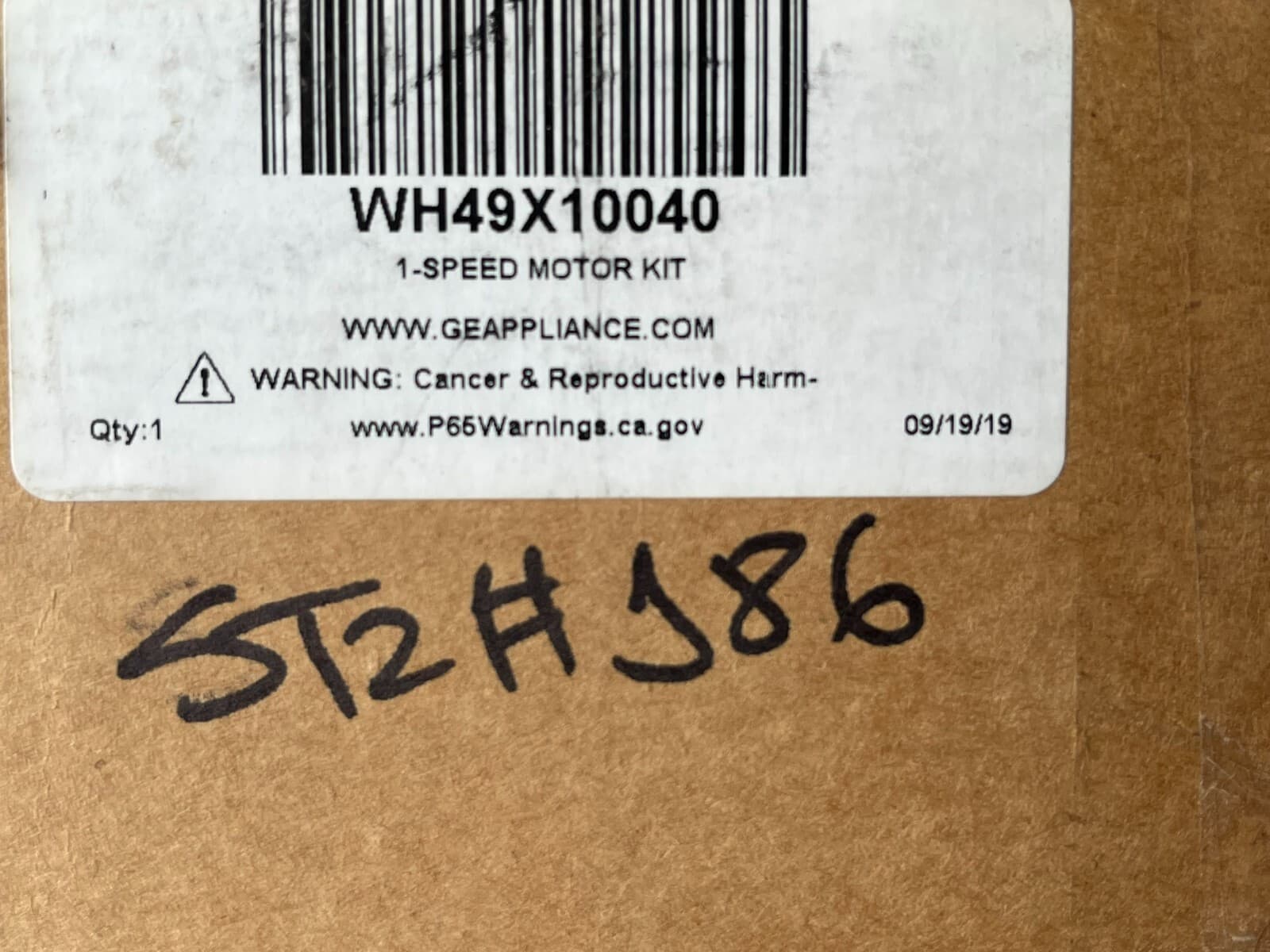 New Genuine GE Washer 1-Speed Motor Kit  WHDSR209DAWW WH49X10040 — thumbnail 7