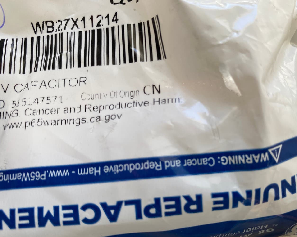 WB27X11214 OEM GE Microwave High Voltage Capacitor New Genuine — thumbnail 2