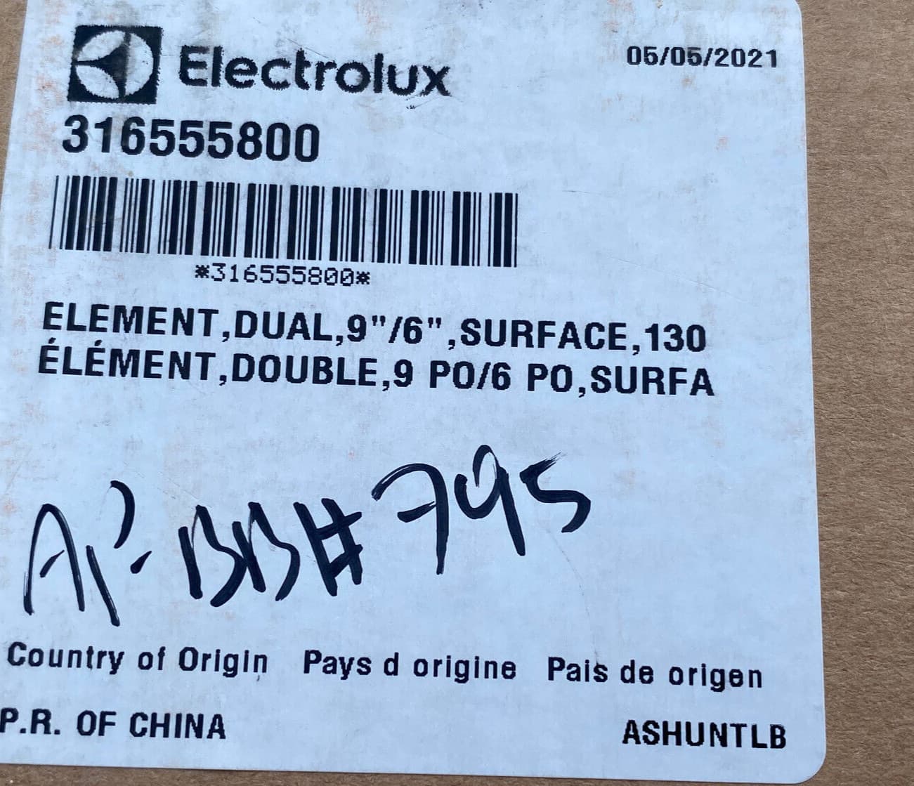 New Genuine OEM Frigidaire Range Dual 9"/6" Surface Element  316555800 — thumbnail 3