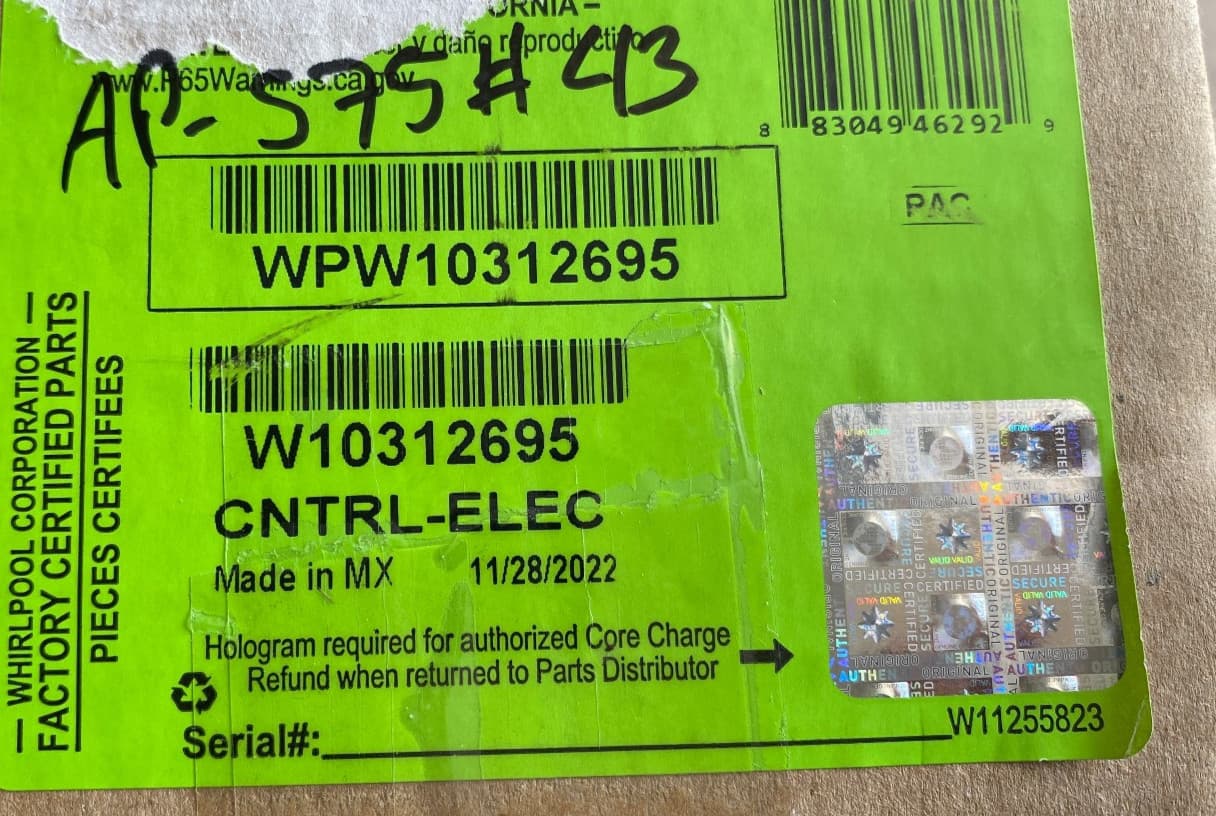 New Genuine OEM Whirlpool Refrigerator Control Board  W10312695 WPW10312695 — thumbnail 8