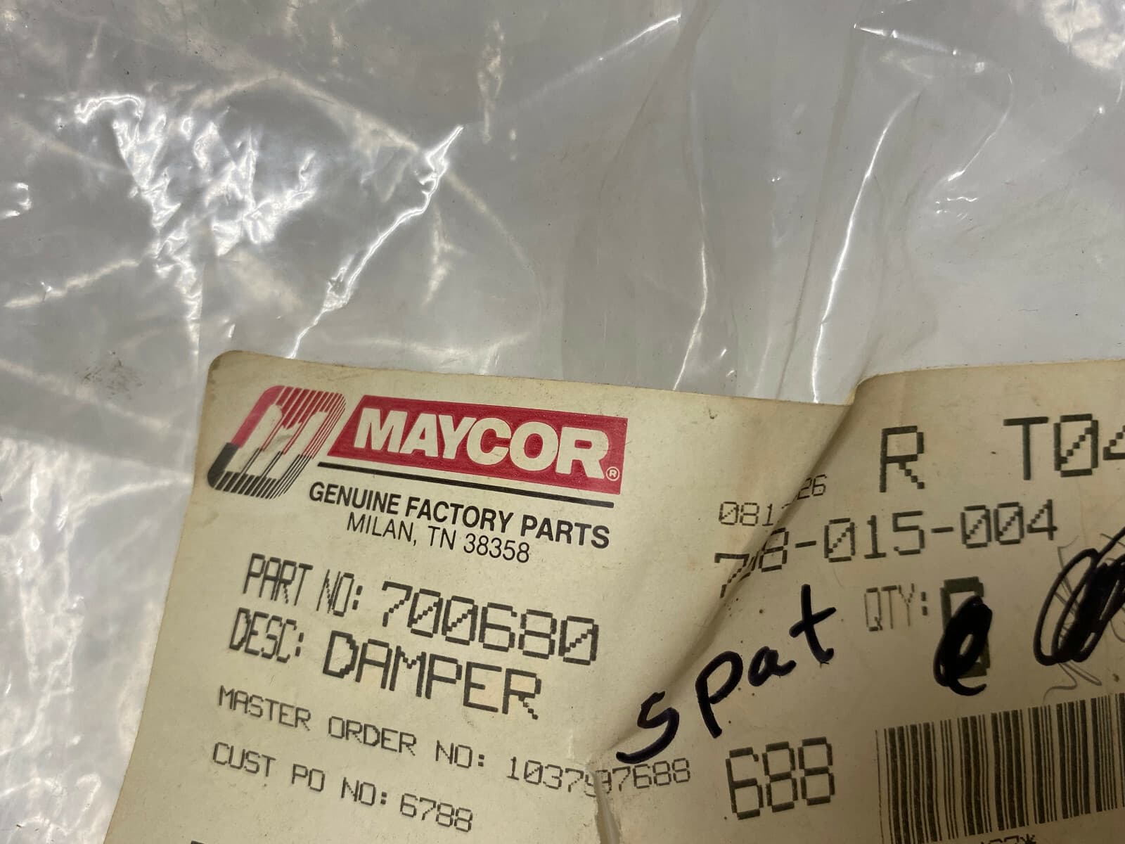 OEM Maycor Damper 700680 — thumbnail 3