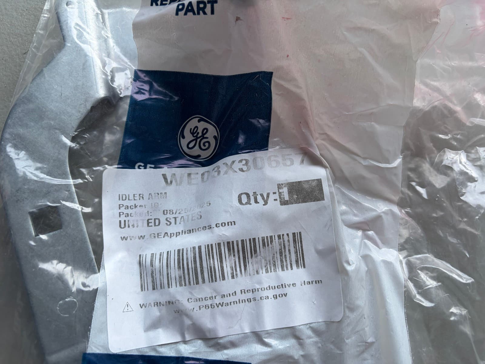 WE03X30657 OEM  GE Dryer Idler Arm Assembly New Genuine — thumbnail 2
