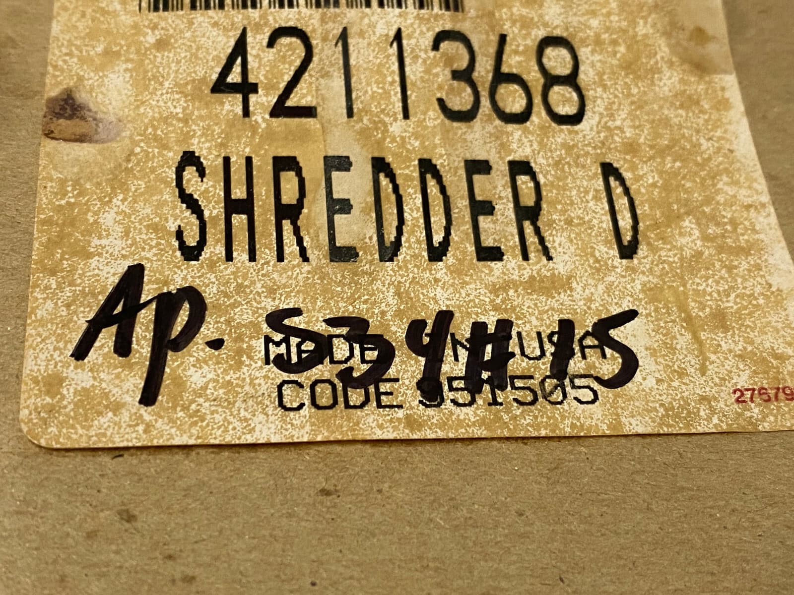 Genuine OEM Whirlpool Shredder Assembly, Rotating 4211368 — thumbnail 3