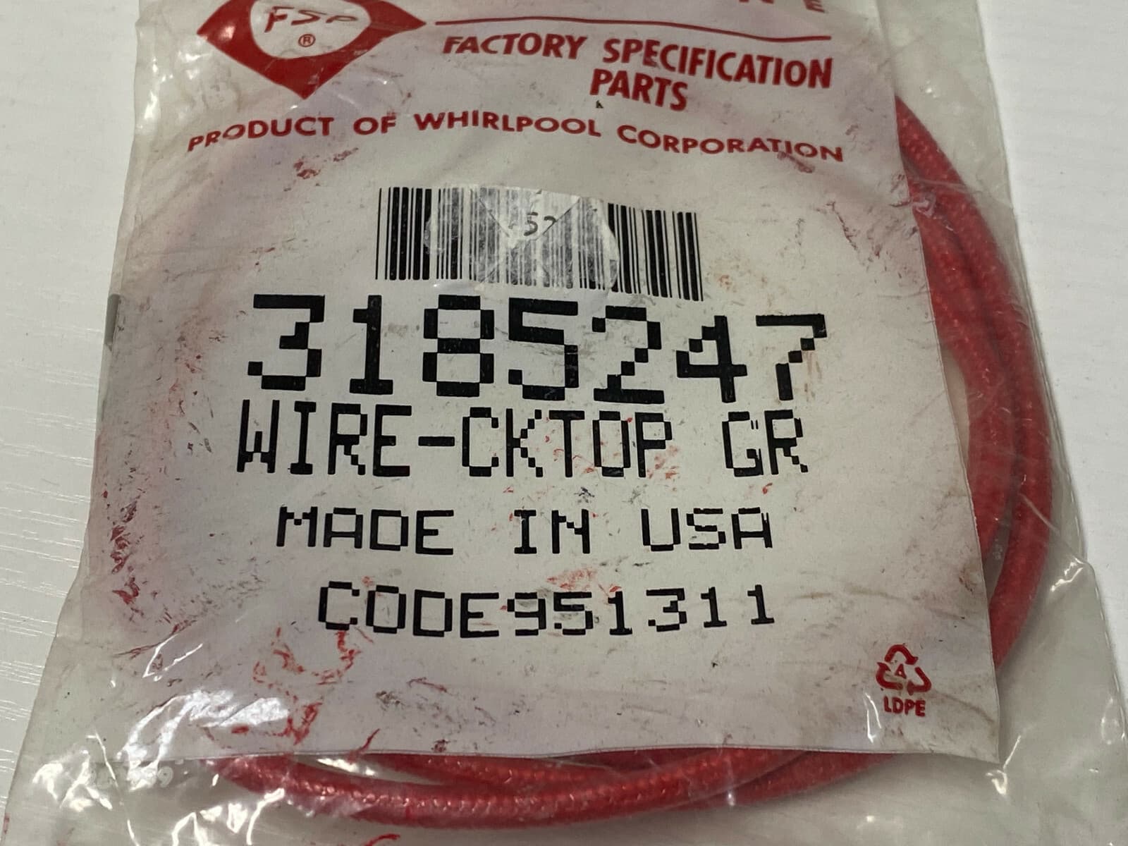 Genuine OEM Whirlpool  Gas Cooktop Top Wire 3185247 — thumbnail 5