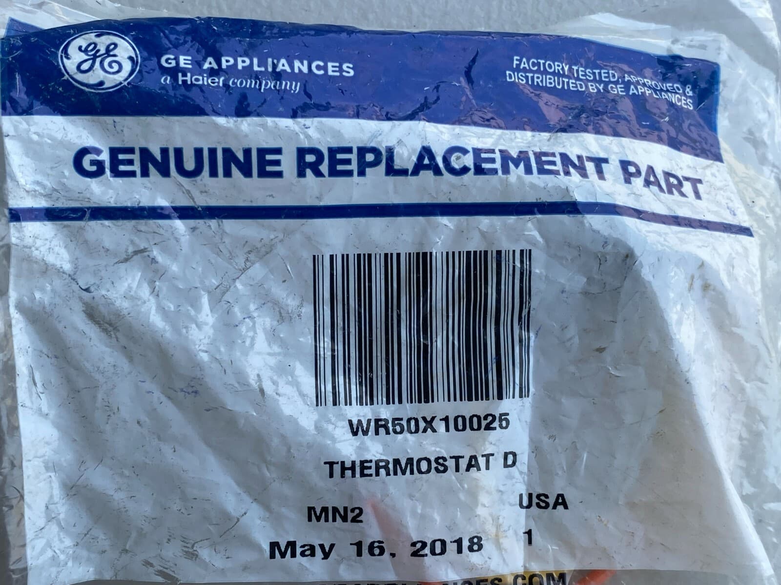New Genuine GE Refrigerator  Defrost Thermostat WR50X10025 — thumbnail 5