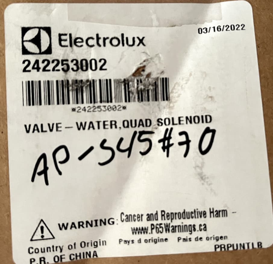 New Genuine OEM Frigidaire Refrigerator Water Inlet Valve 242253002 — thumbnail 9