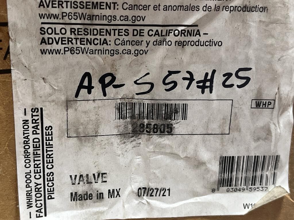 New Genuine  OEM Whirlpool Washer Water Inlet Valve 285805 — thumbnail 18