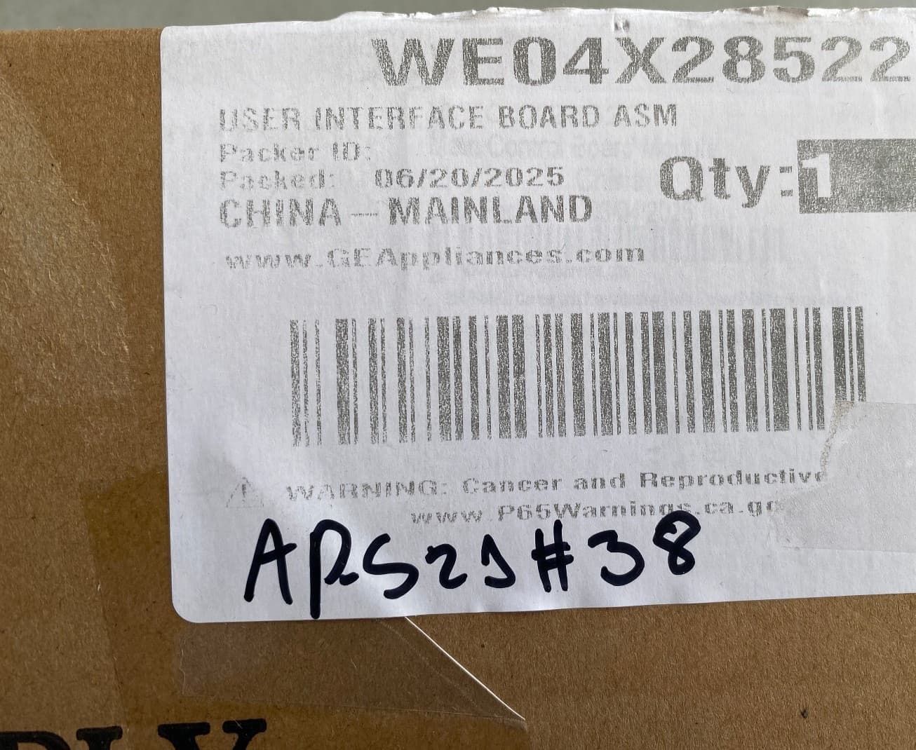 WE04X28522 GE OEM  Dryer User Interface Board ASM New Genuine — thumbnail 4